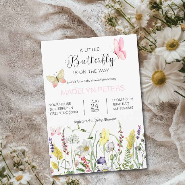 Invitación Un pequeño Baby Shower de flores silvestres (Subido por el creador)