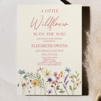 Invitación Un pequeño Baby Shower de flores silvestres