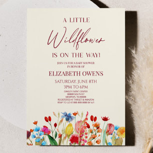 Invitación Un pequeño Baby Shower de flores silvestres