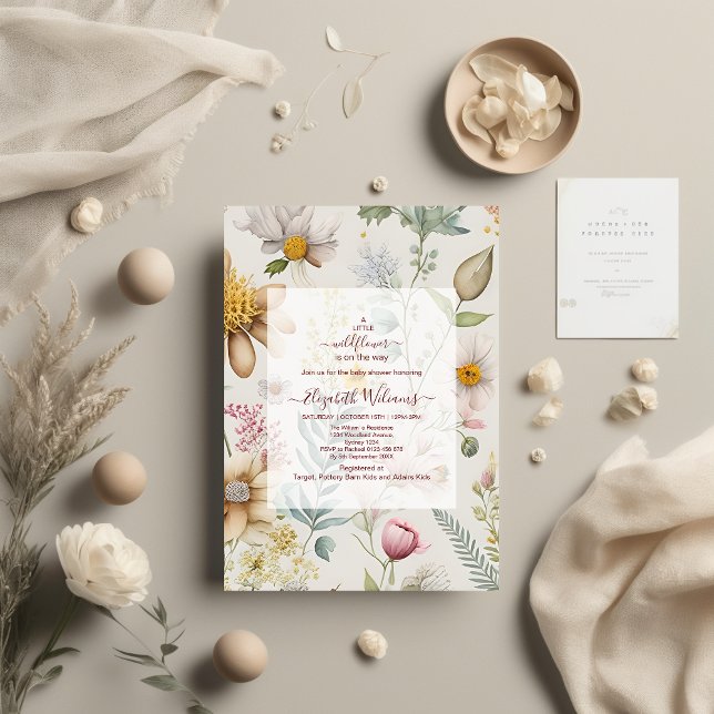 Invitación Un pequeño Baby Shower de flores silvestres (Subido por el creador)