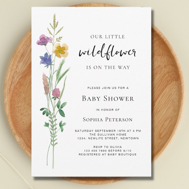 Invitación Un pequeño Baby Shower de flores silvestres (Subido por el creador)