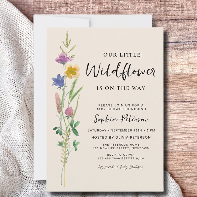 Invitación Un pequeño Baby Shower de flores silvestres (Subido por el creador)