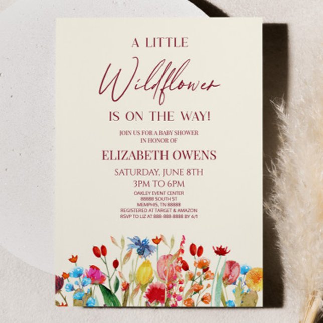 Invitación Un pequeño Baby Shower de flores silvestres (Subido por el creador)