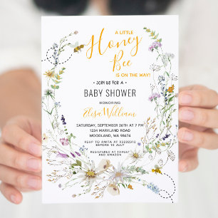 Invitación Un pequeño Baby Shower de flores silvestres