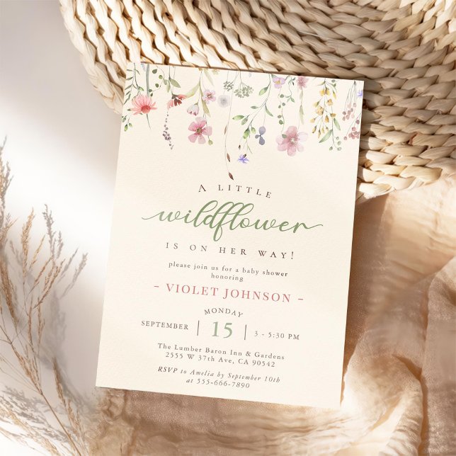 Invitación Un pequeño Baby Shower de flores silvestres (Subido por el creador)