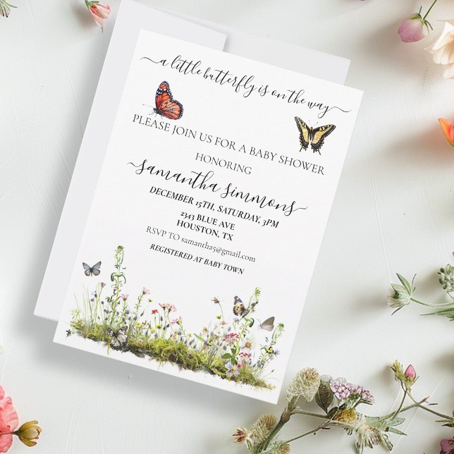 Invitación Un pequeño Baby Shower de flores silvestres (Subido por el creador)