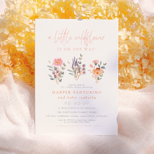 Invitación Un pequeño Baby Shower de flores silvestres