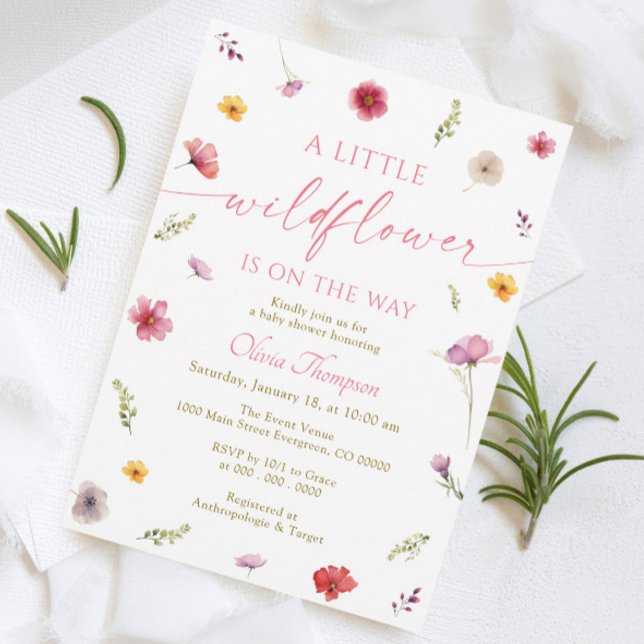 Invitación Un pequeño Baby Shower de flores silvestres (Subido por el creador)