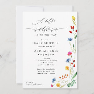 Invitación Un pequeño Baby Shower de flores silvestres, flor