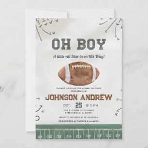 Invitación Un pequeño Baby Shower de fútbol americano con tod
