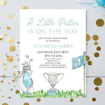 Un pequeño Baby Shower de golf azul Putter