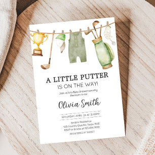 Invitación Un pequeño Baby Shower de golf de Putter