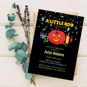 Invitación Un pequeño baby shower de Halloween boo