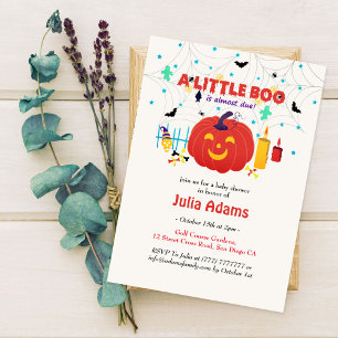 Invitación Un pequeño baby shower de Halloween boo