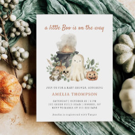 Invitación Un pequeño baby shower de Halloween con tema de Bo