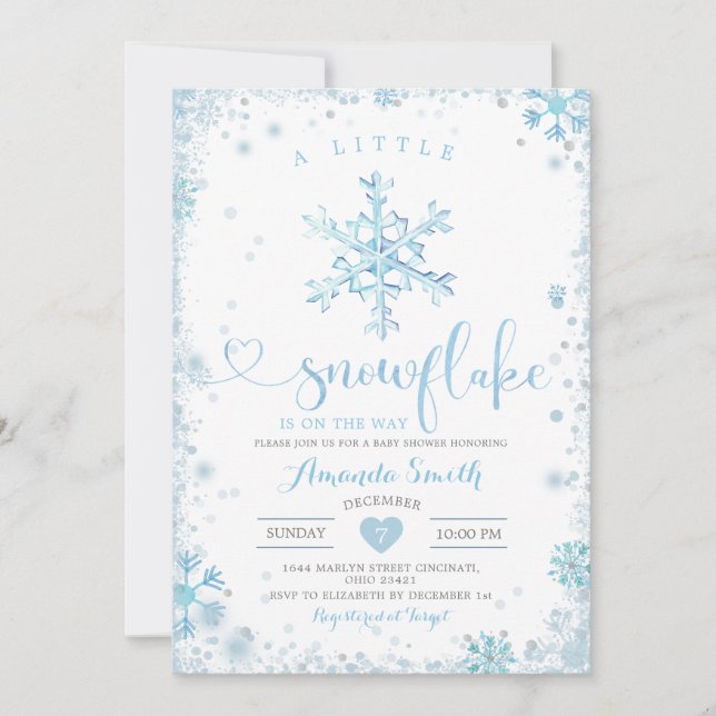 Invitación Un pequeño Baby Shower de invierno con copas de ni (Anverso)