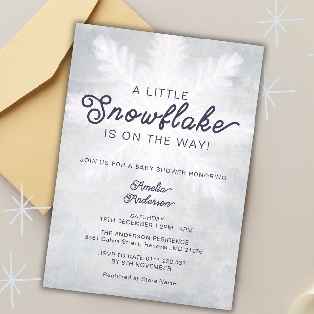 Invitación Un pequeño Baby Shower de la Marina Gris de Snowfl (Subido por el creador)