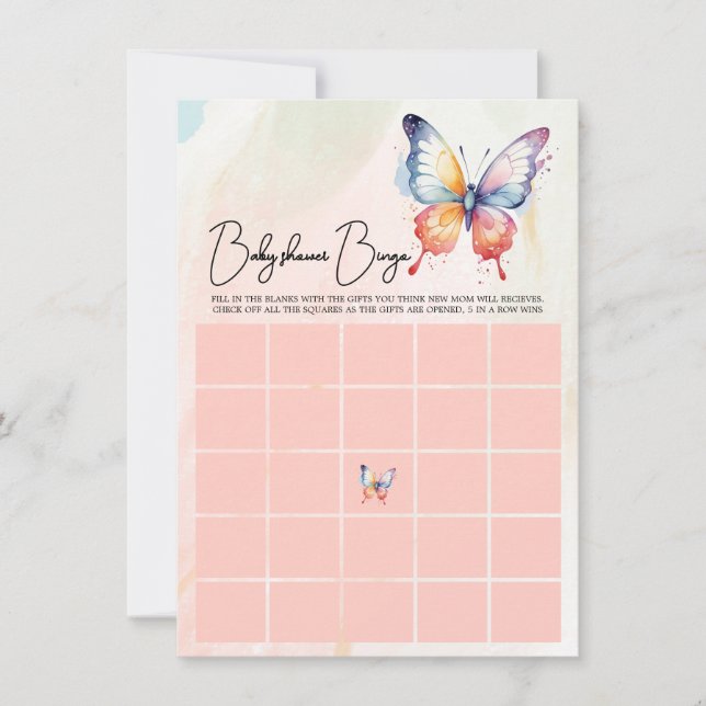 Invitación Un pequeño Baby Shower de mariposa pintoresca (Anverso)