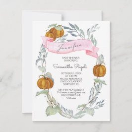 Invitación Un pequeño baby shower de otoño de calabacita y ho