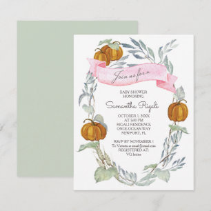 Invitación Un pequeño baby shower de otoño de calabacita y ho