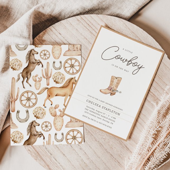 Invitación Un pequeño Baby Shower de Rodeo Occidental (Subido por el creador)