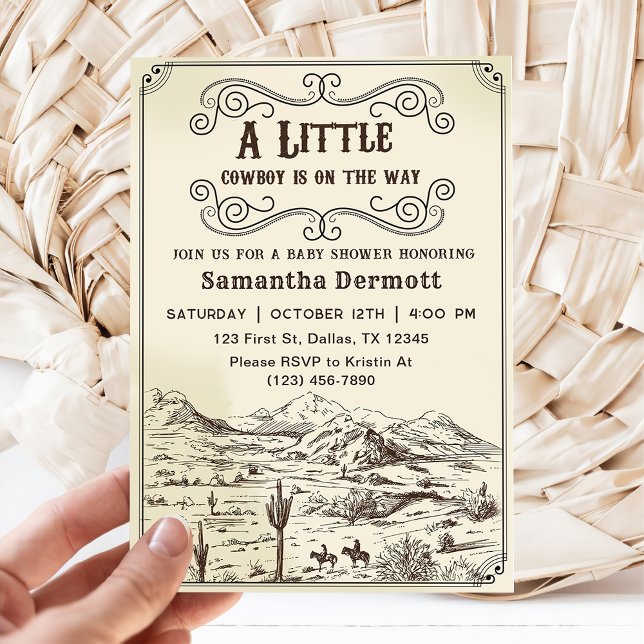 Invitación Un pequeño Baby Shower de Rodeo Occidental (Subido por el creador)