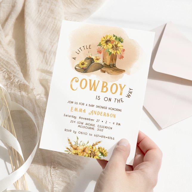 Invitación Un pequeño Baby Shower de Rodeo Occidental (Subido por el creador)