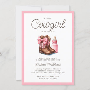 Invitación Un pequeño Baby Shower descargable occidental de v