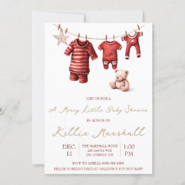 Invitación Un Pequeño Baby Shower Feliz, Clothesline Infantil