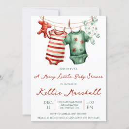 Invitación Un Pequeño Baby Shower Feliz, Clothesline Infantil