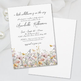 Invitación Un pequeño baby shower floral de florecilla silves