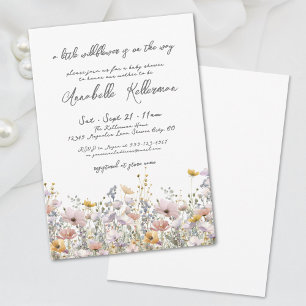 Invitación Un pequeño baby shower floral de florecilla silves