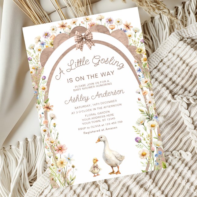 Invitación Un pequeño Baby Shower floral neutro (Subido por el creador)