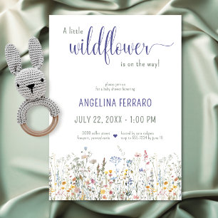 Invitación Un pequeño Baby Shower natural de flores silvestre