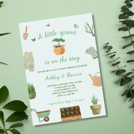 Invitación Un pequeño Baby Shower neutro en la planta de un j