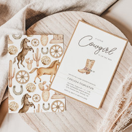 Invitación Un pequeño Baby Shower occidental de Rodeo
