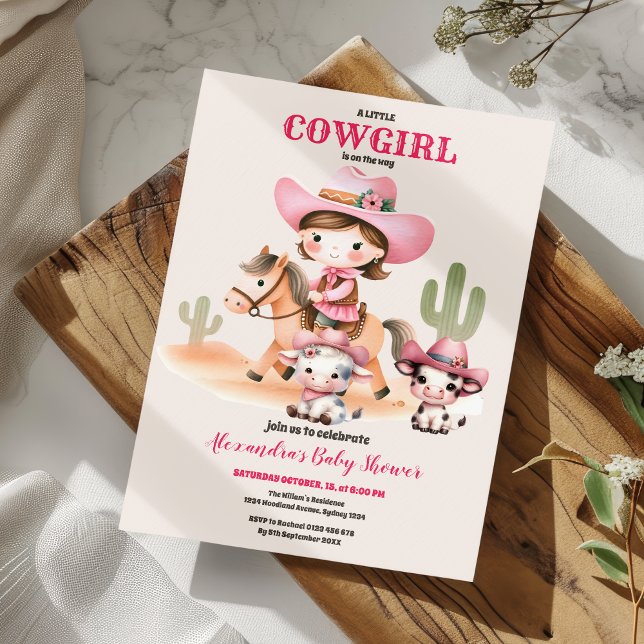 Invitación Un pequeño Baby Shower occidental de Rodeo (Subido por el creador)