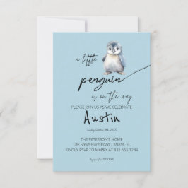 Invitación Un pequeño Baby Shower pingüino