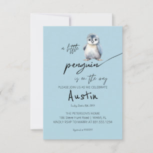 Invitación Un pequeño Baby Shower pingüino