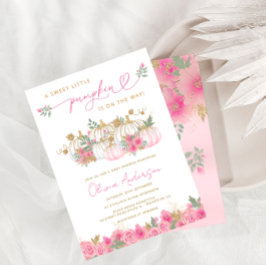 Invitación Un pequeño Baby Shower rosado de Rubor