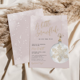 Invitación Un pequeño Baby Shower rosado de Rubor con copas d