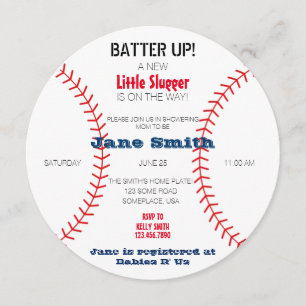 Invitación Un pequeño bateador Baby Shower
