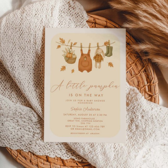 Invitación Un pequeño bebé de calabaza cae Baby Shower (Subido por el creador)