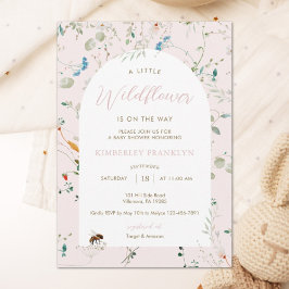 Invitación Un pequeño bebé de flores silvestres Chica Baby Sh