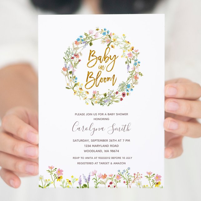 Invitación Un pequeño bebé de flores silvestres en Bloom Baby (Subido por el creador)
