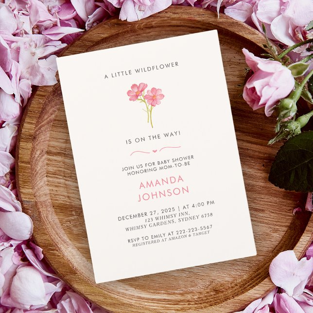 Invitación Un pequeño bebé de flores silvestres en flor Ducha (Subido por el creador)