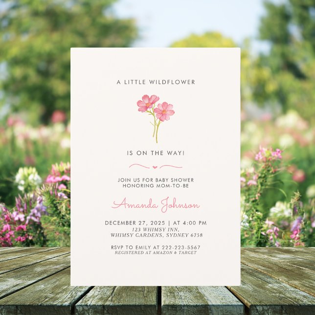 Invitación Un pequeño bebé de flores silvestres en flor Showe (Subido por el creador)