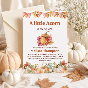 Invitación Un pequeño bellota está en camino Baby Shower de O