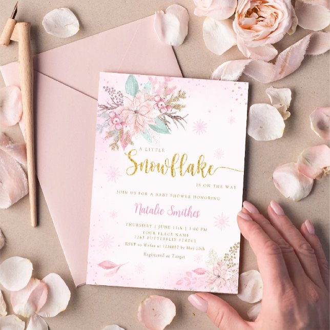 Invitación Un pequeño boho de invierno de Snowflake Baby Show (Subido por el creador)