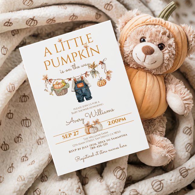 Invitación Un pequeño Boho ruso de calabaza cae en Baby Showe (Subido por el creador)